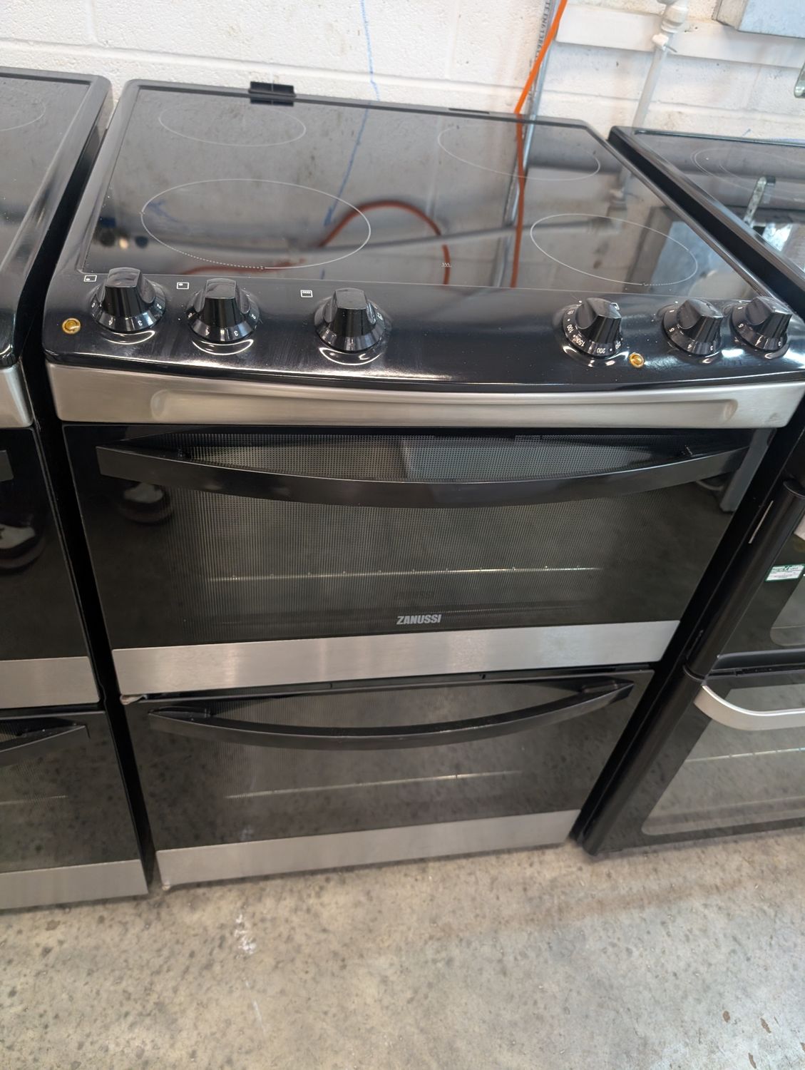 Zanussi ZCV680TCXA 60cm Electric Cooker Ceramic Hobs Double Oven Black