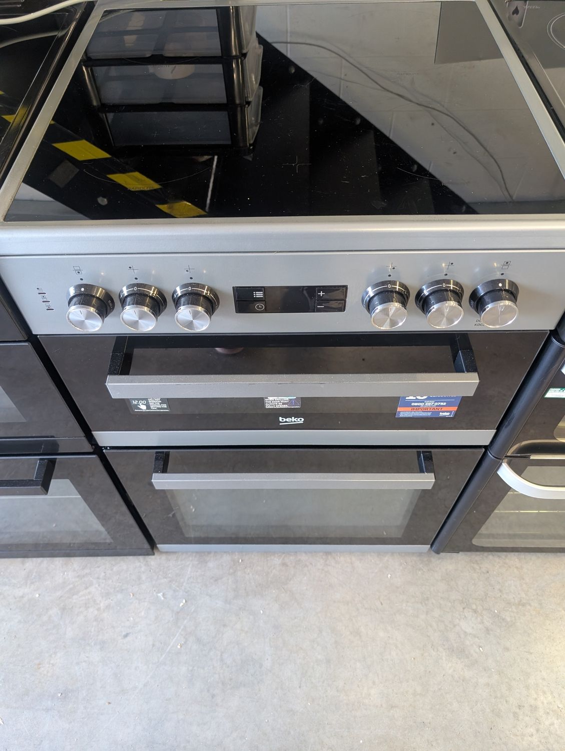 Beko KDC653S 60cm Electric Cooker Double Oven Ceramic Hob Silver