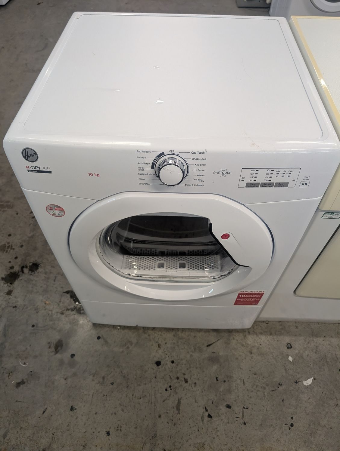 Hoover HLE V10LG-80 10kg Vented Dryer White