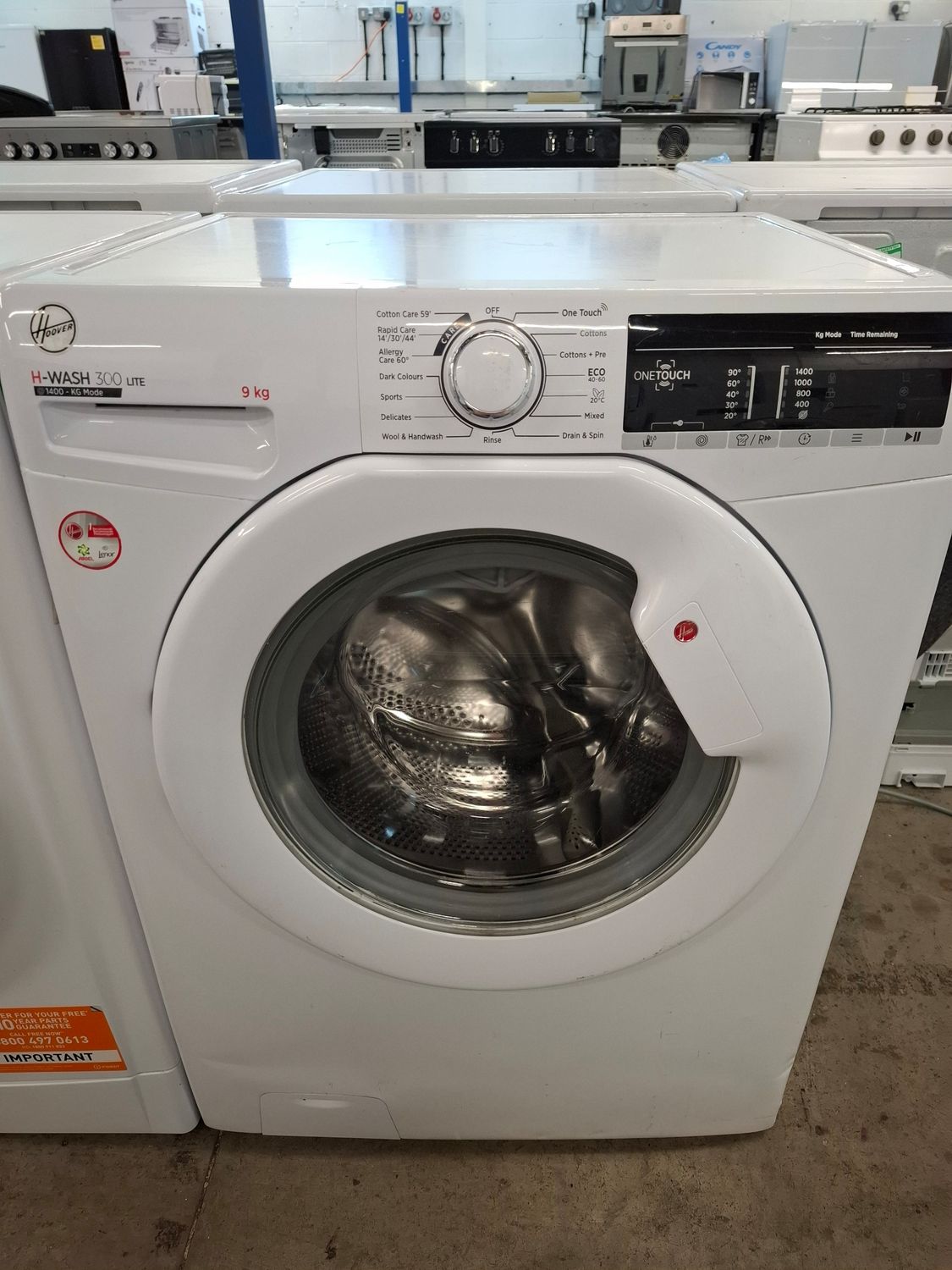Hoover H3W49TE/1-80 9kg Load 1400 Spin Washing Machine White