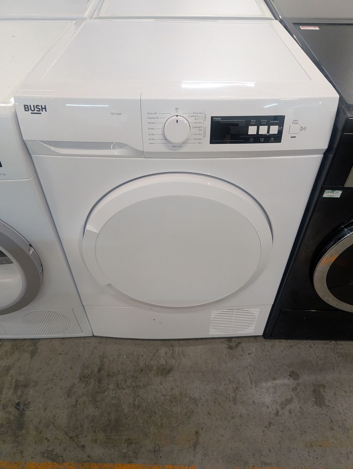 Bush TDT19HP 9kg Heat pump Condenser Dryer White