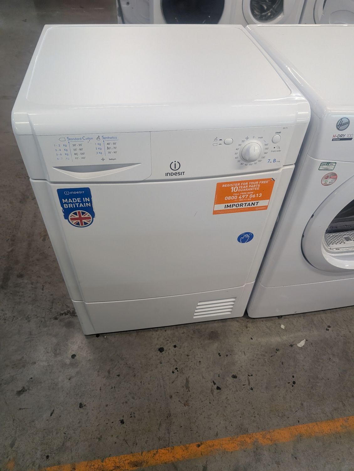 Indesit IDC75 7kg Condenser Dryer White