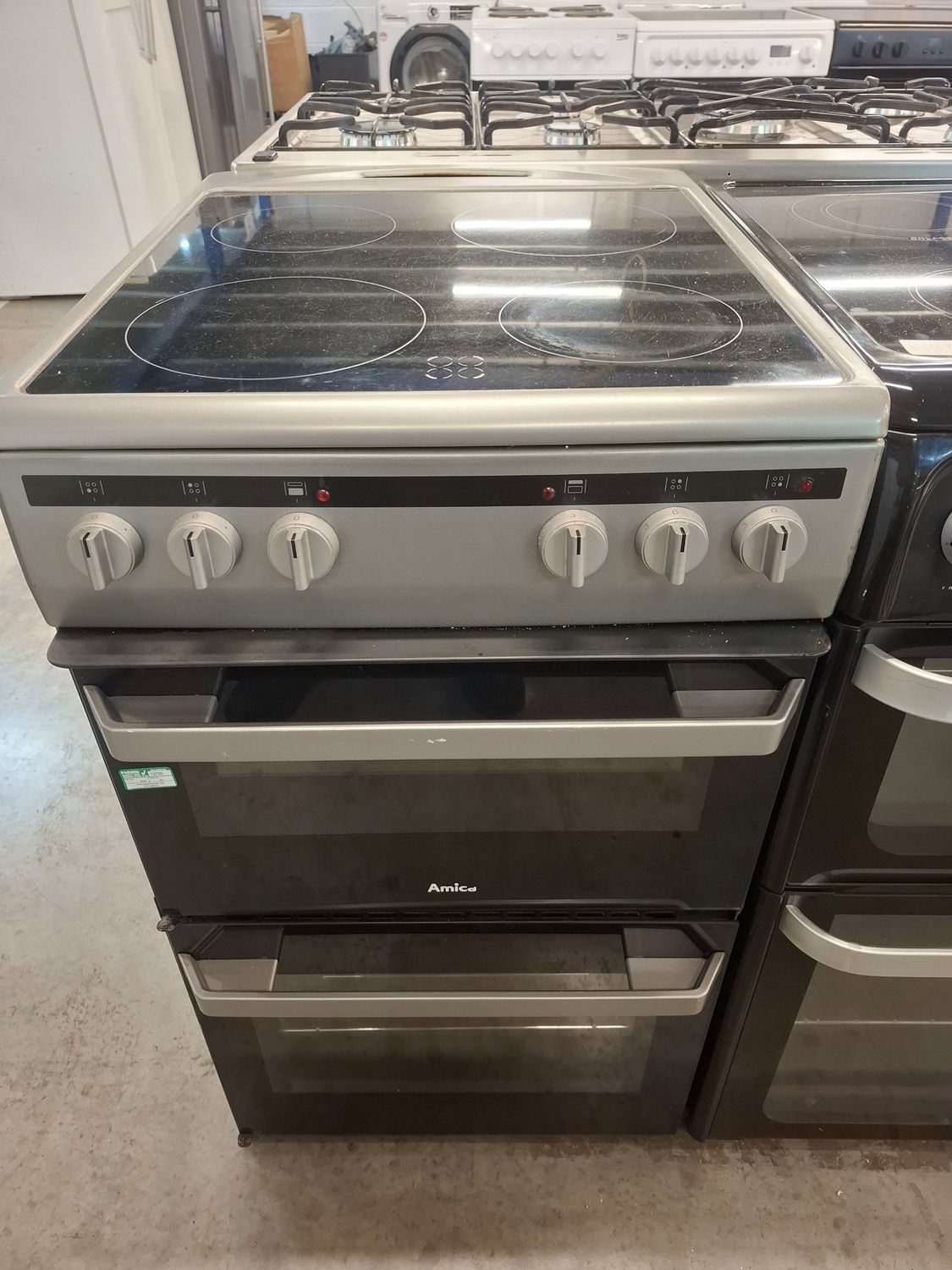 Amica AFC5100SI/2 50cm Electric Cooker Ceramic Hob Silver