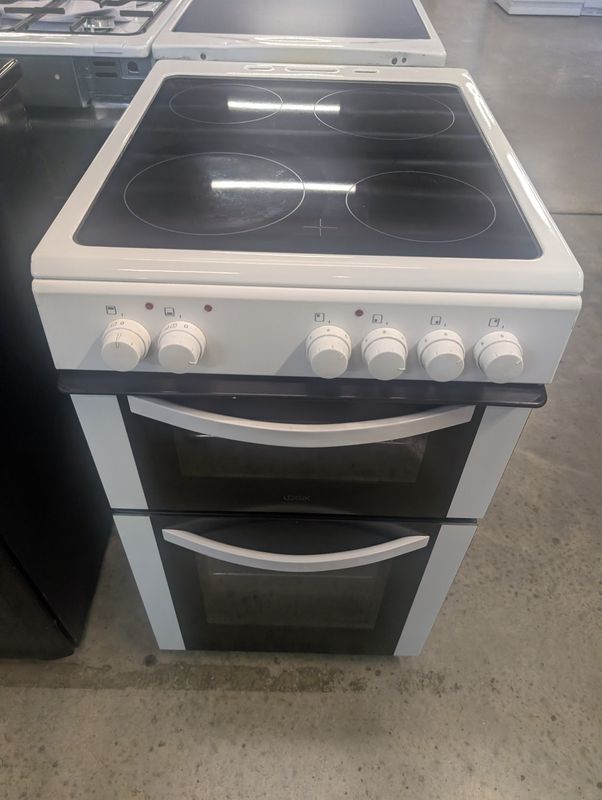 Logik DE56C0801E1302D 50cm Electric cooker - Double Oven - White