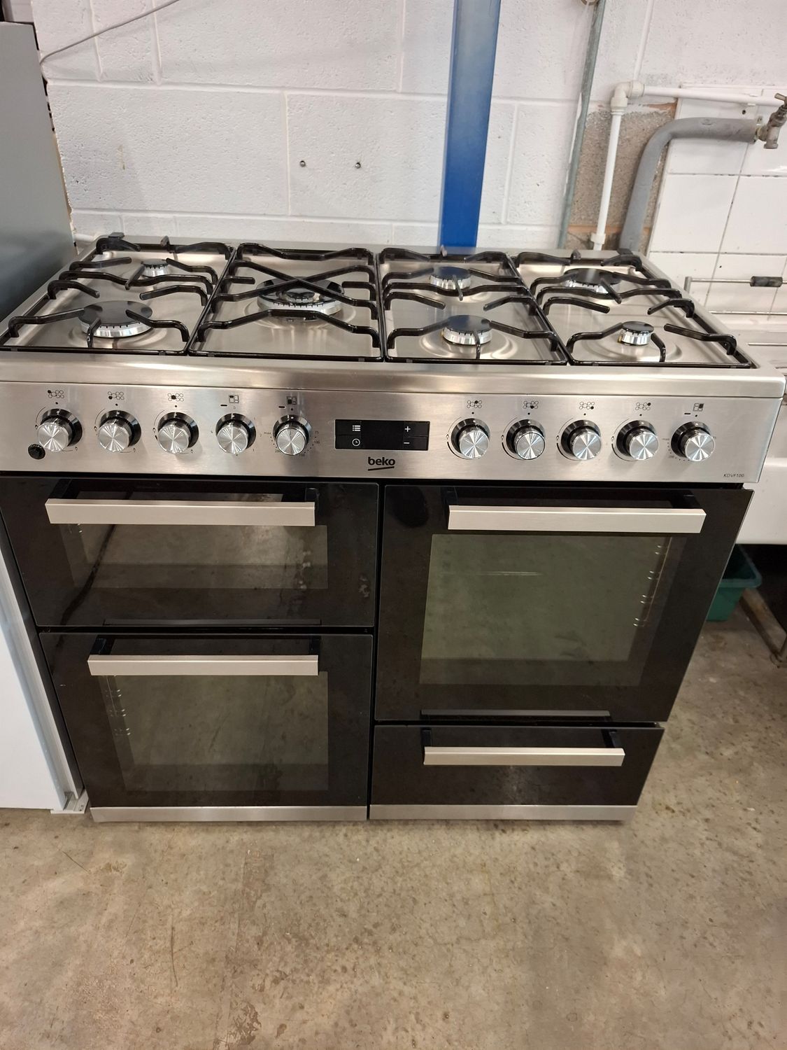 Beko KDVF100X 100cm Dual Fuel Range Cooker Stainless Steel 