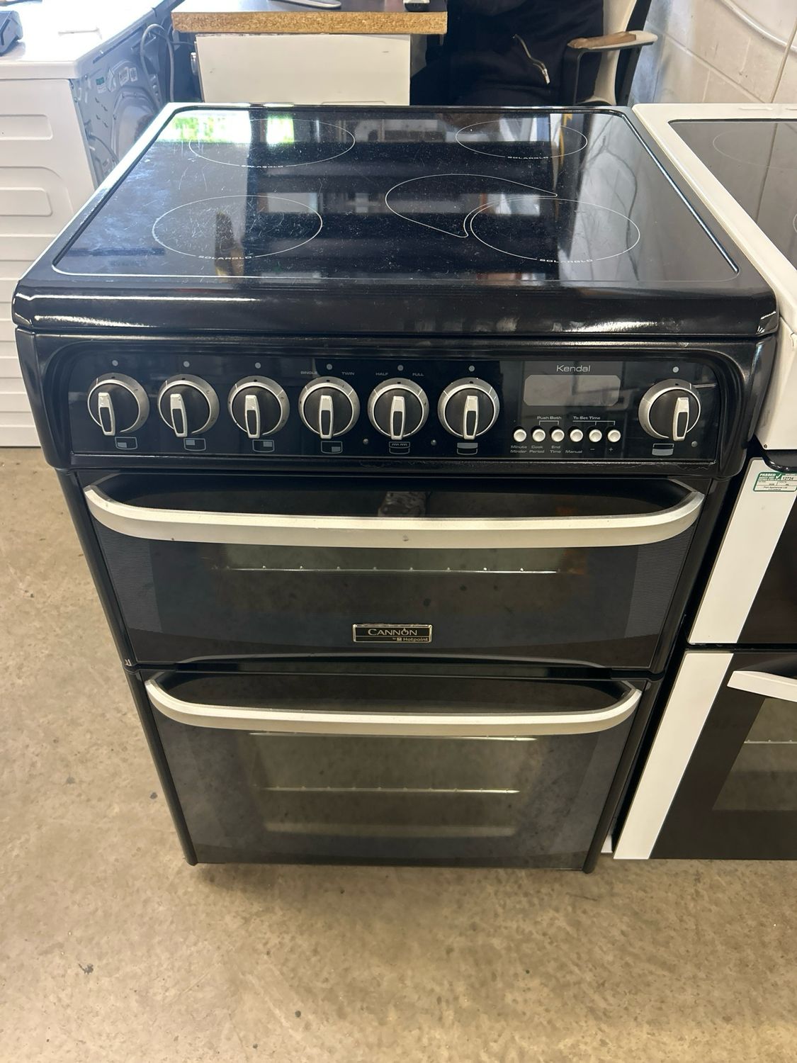 Cannon CH60EKK 60cm Electric Cooker Double Oven Black