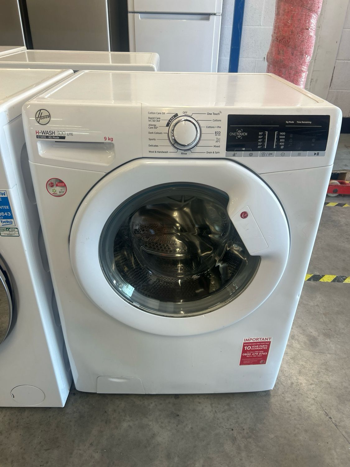 Hoover 9kg 1400rpm Washing Machine White