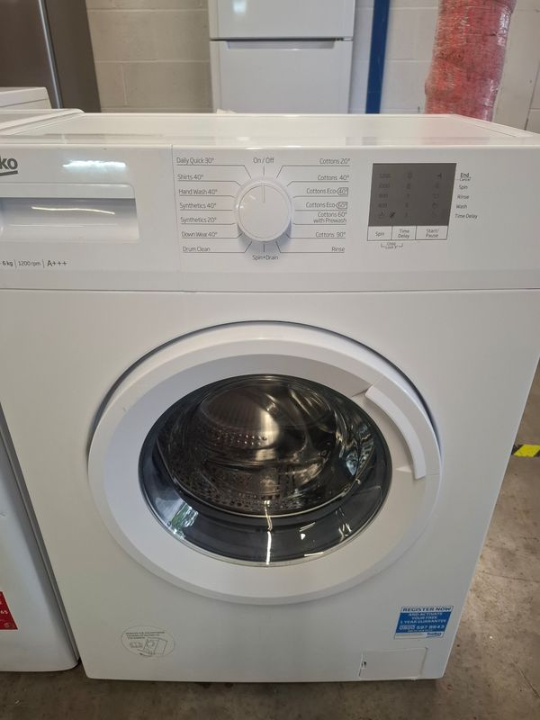 Beko WTG620M2W 6kg 1200rpm Washing Machine Slim Depth White 3 Months Warranty