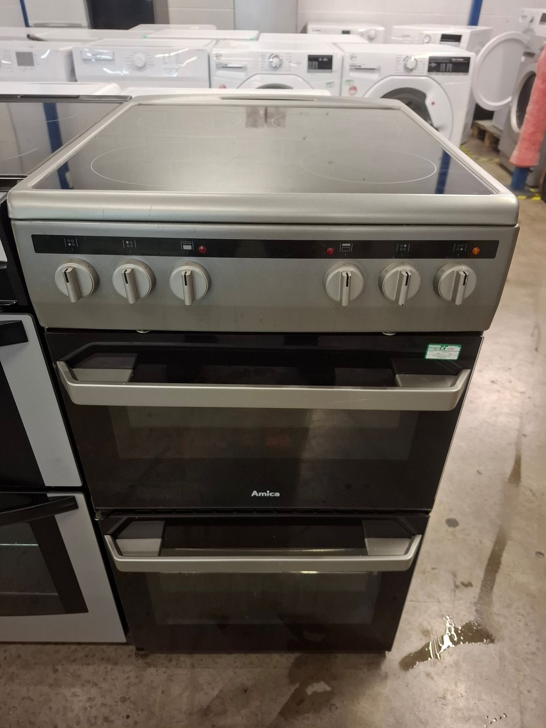 Amica AFC5100SI/2 50cm Electric Cooker Ceramic Hob Silver