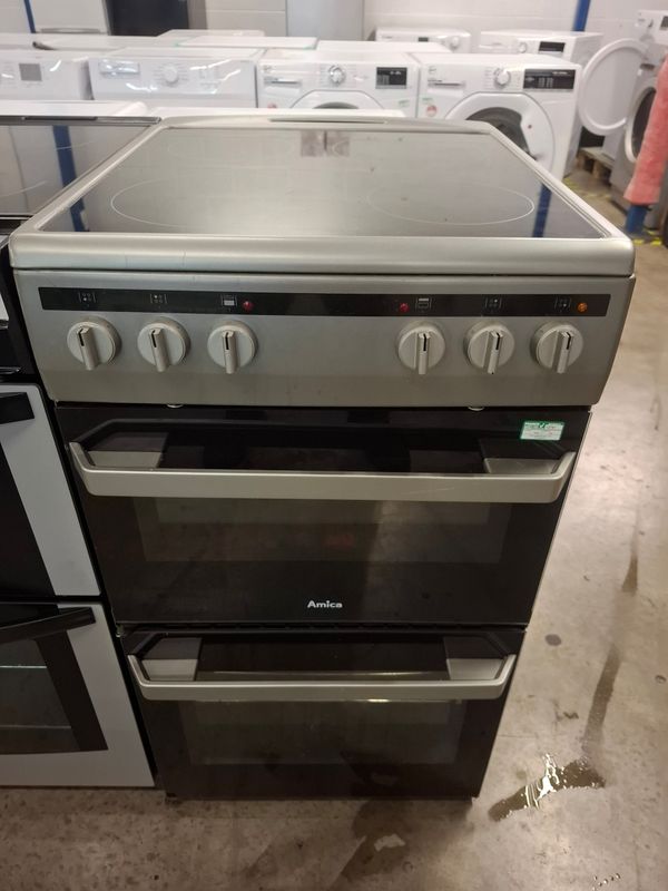 Amica AFC5100SI/2 50cm Electric Cooker Ceramic Hob Silver