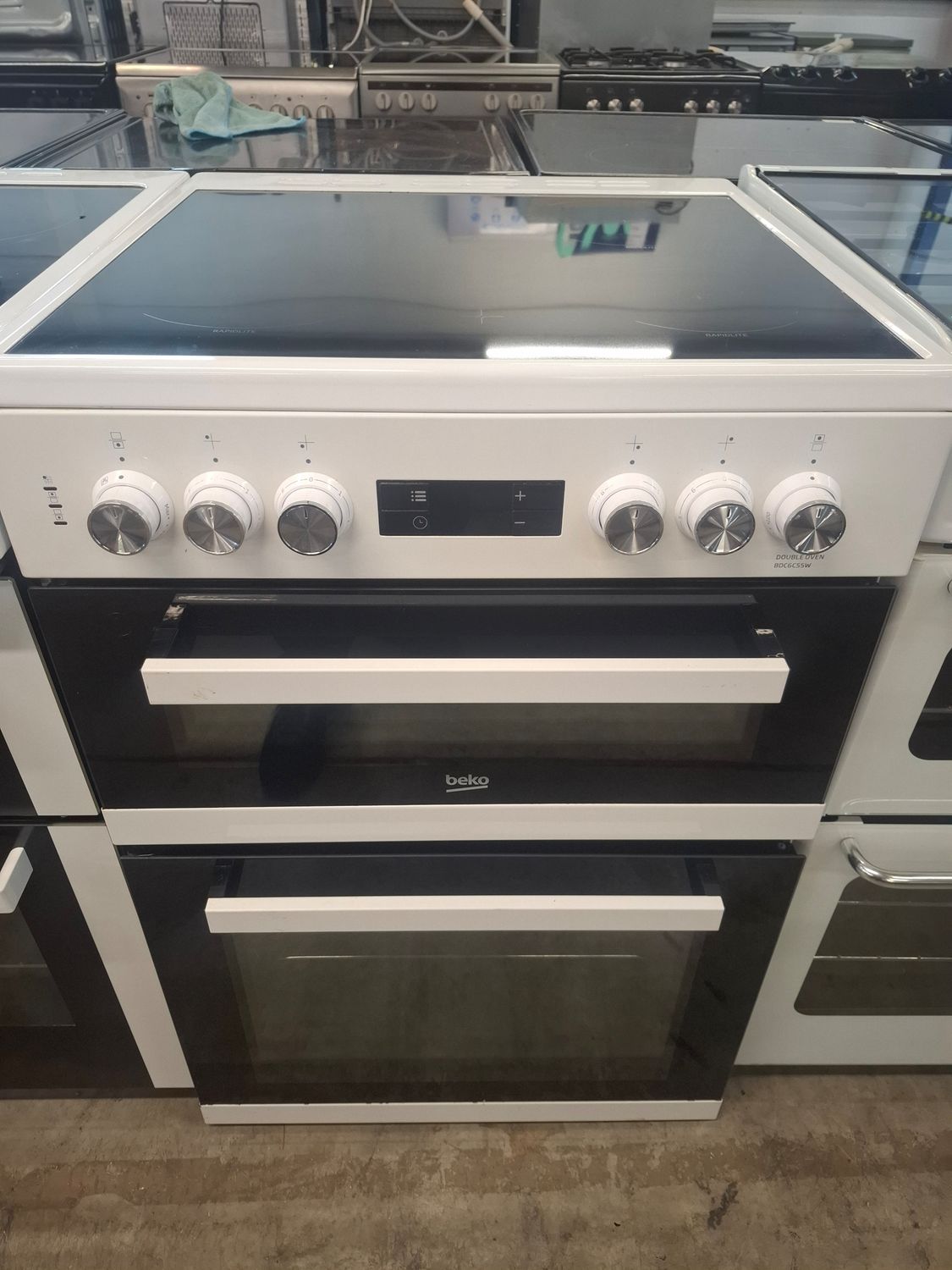 Beko BDC6C55W 60cm Electric Cooker Double Oven Ceramic Hob White