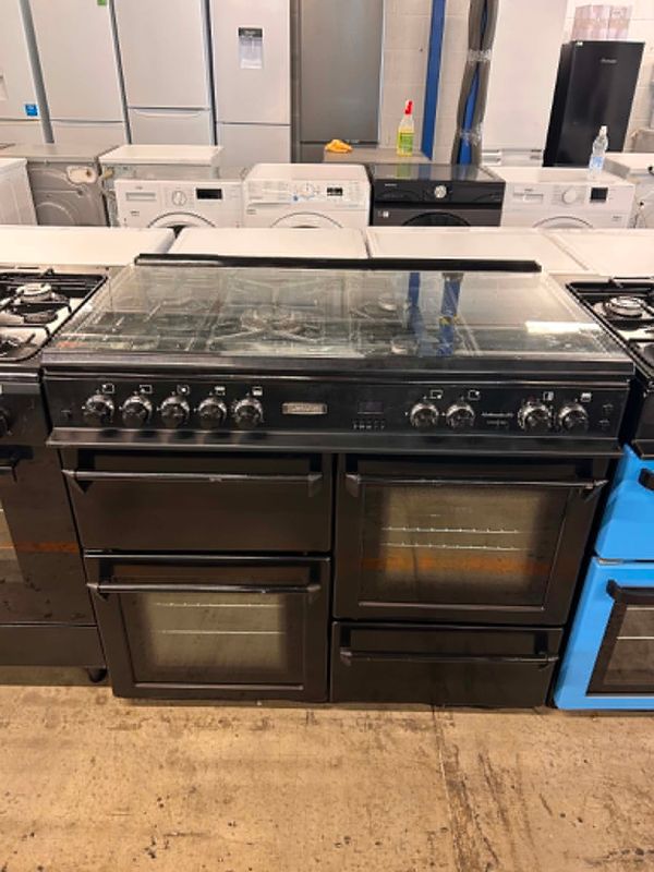 Leisure CM101NR MK11 Cookmaster Gas Range Cooker With Glass Lid Black W100cm D60 H90cm