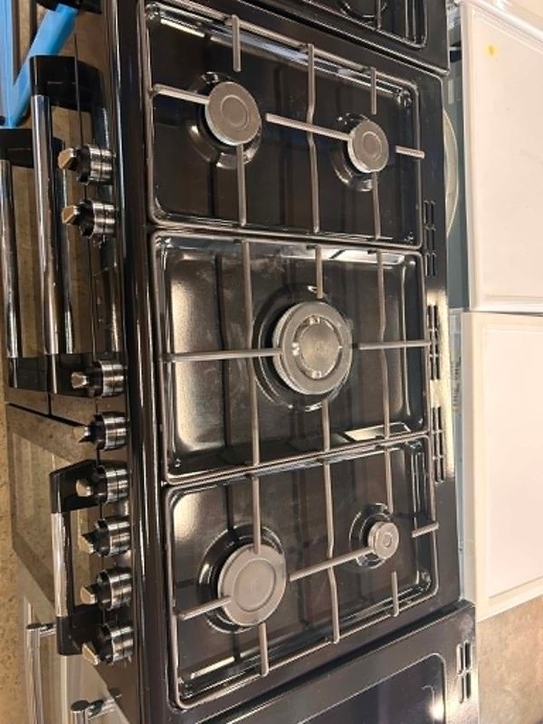 Logik LRC90B21 Dual Fuel Range Cooker Black W90cm H90cm D60cm