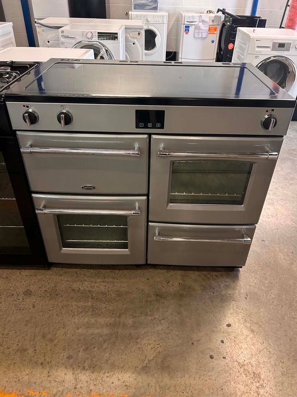 Belling 444444143 110EI Electric Range Cooker Induction Hob - Silver W100cm H90–93cm D60cm