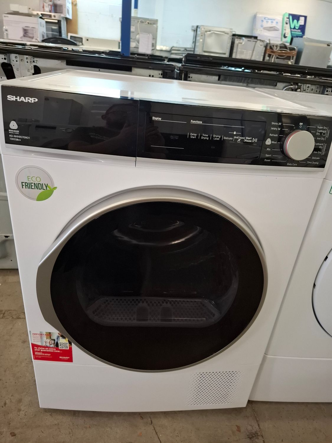 Sharp KD-NHH0S7GW21 10kg Heat Pump Condenser Dryer White