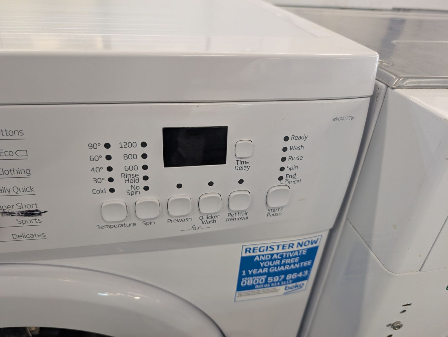 Beko WM74125W 7kg 1200rpm Washing Machine White