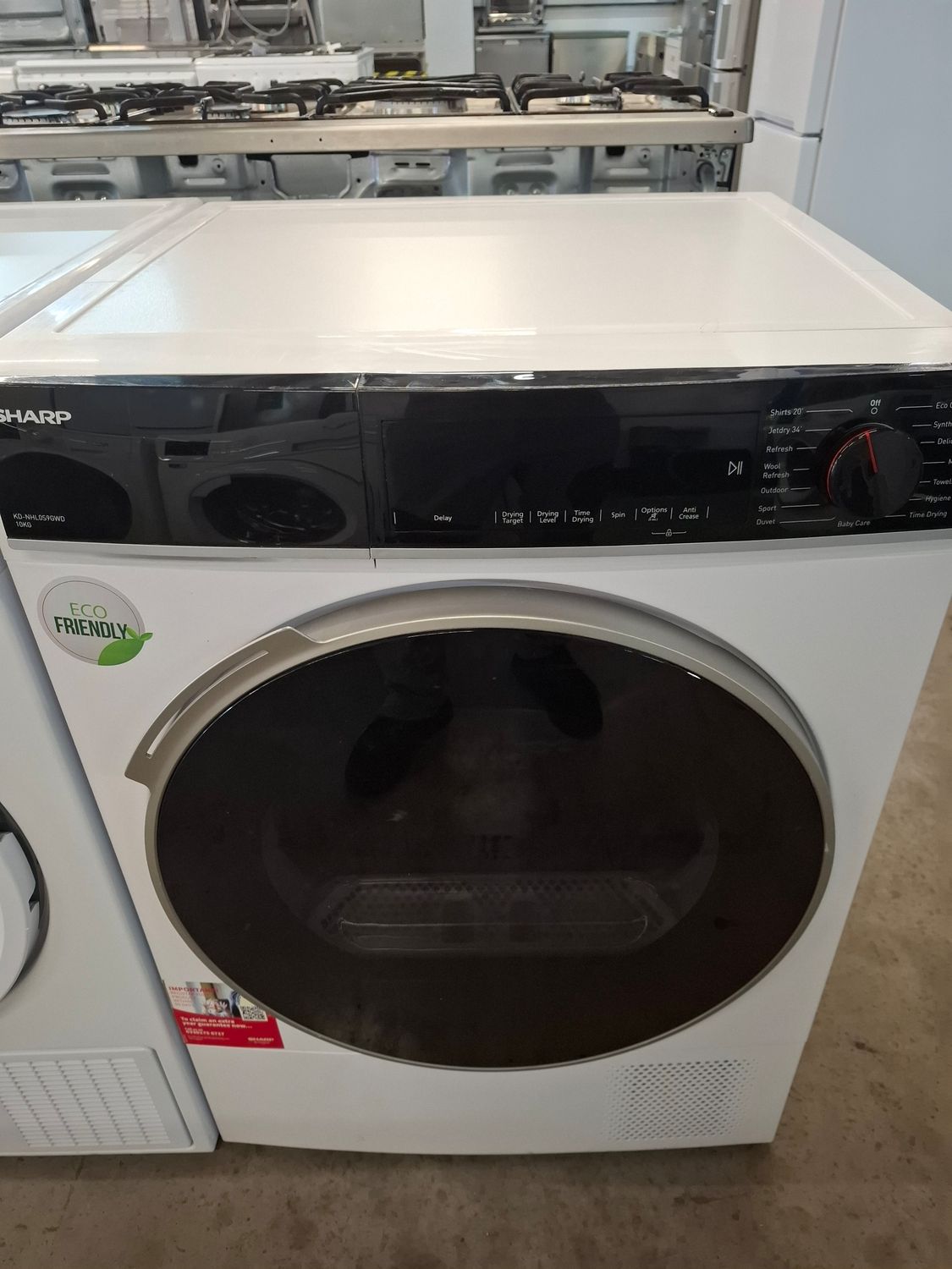 Sharp KD-NHL0S9GWD 10kg Heat Pump Condenser Dryer White