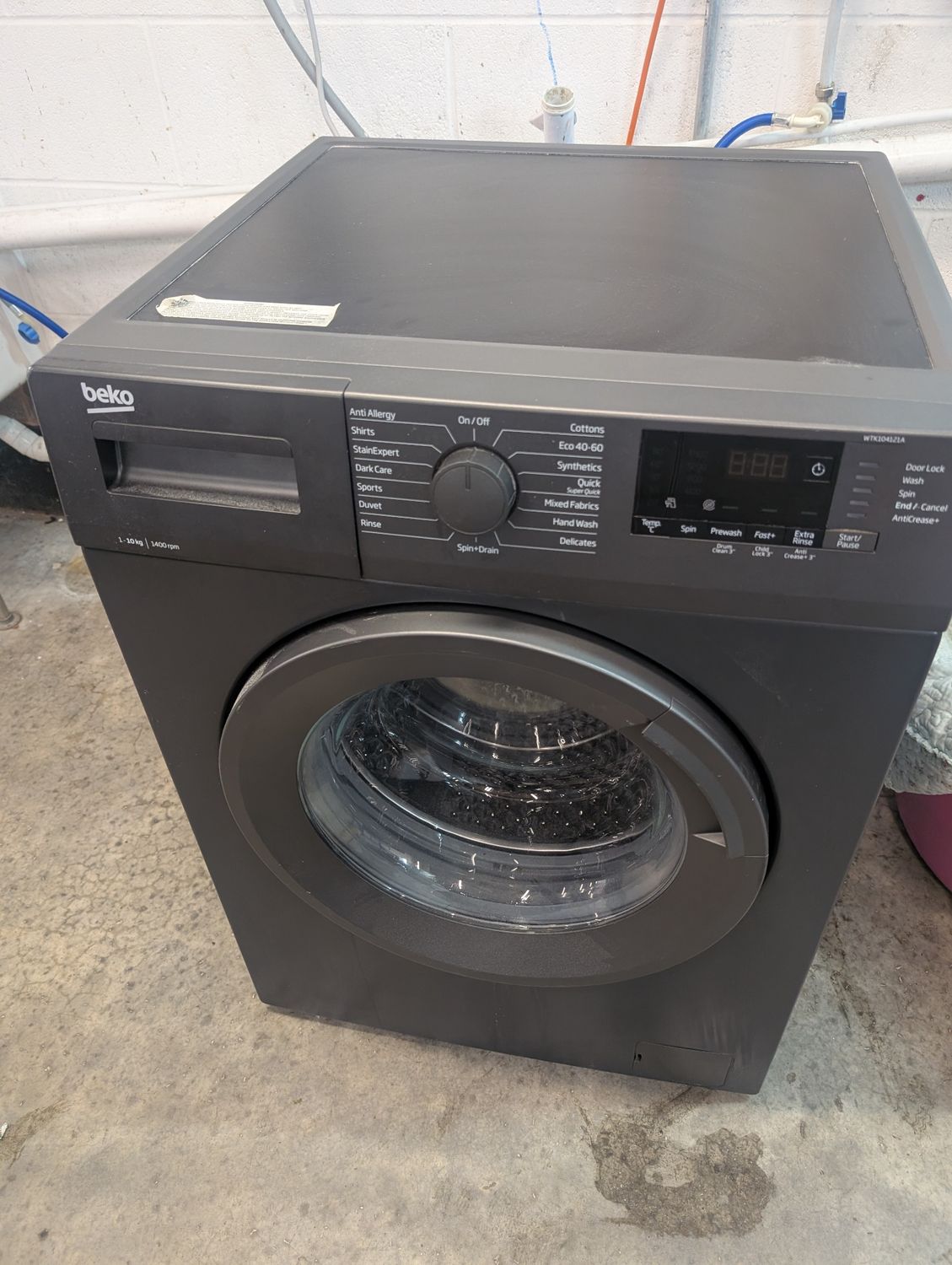 Beko WTK104121A 10kg 1400rpm Washing Machine Anthracite
