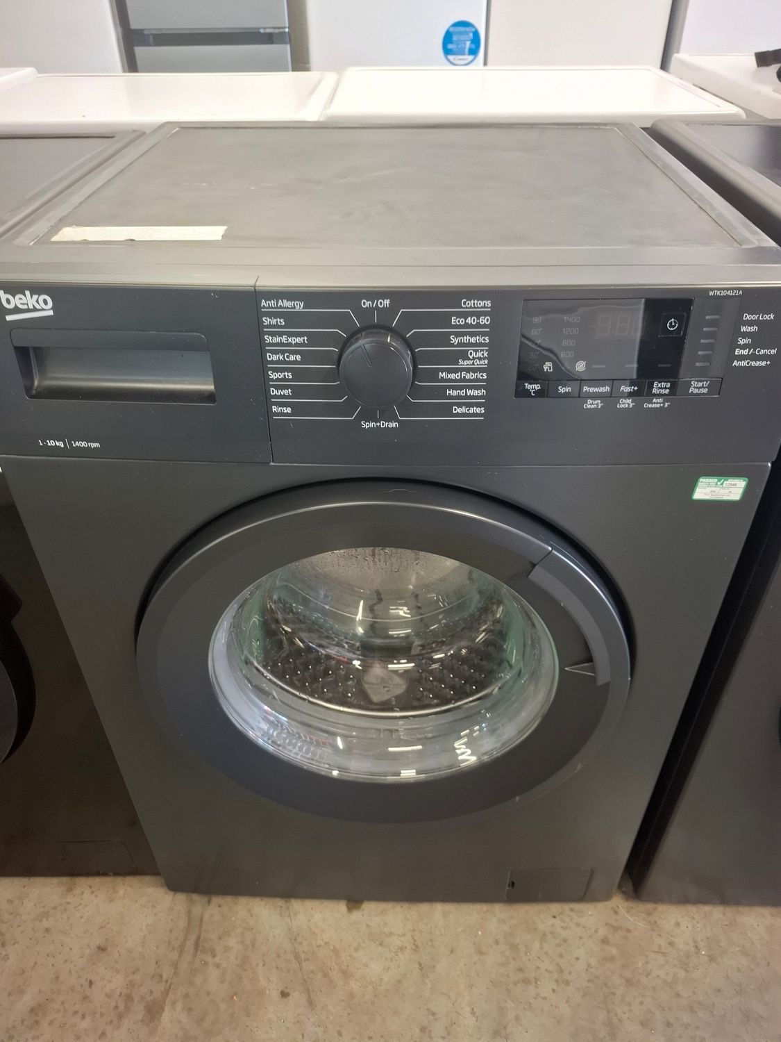 Beko WTK104121A 10kg 1400rpm Washing Machine Anthracite
