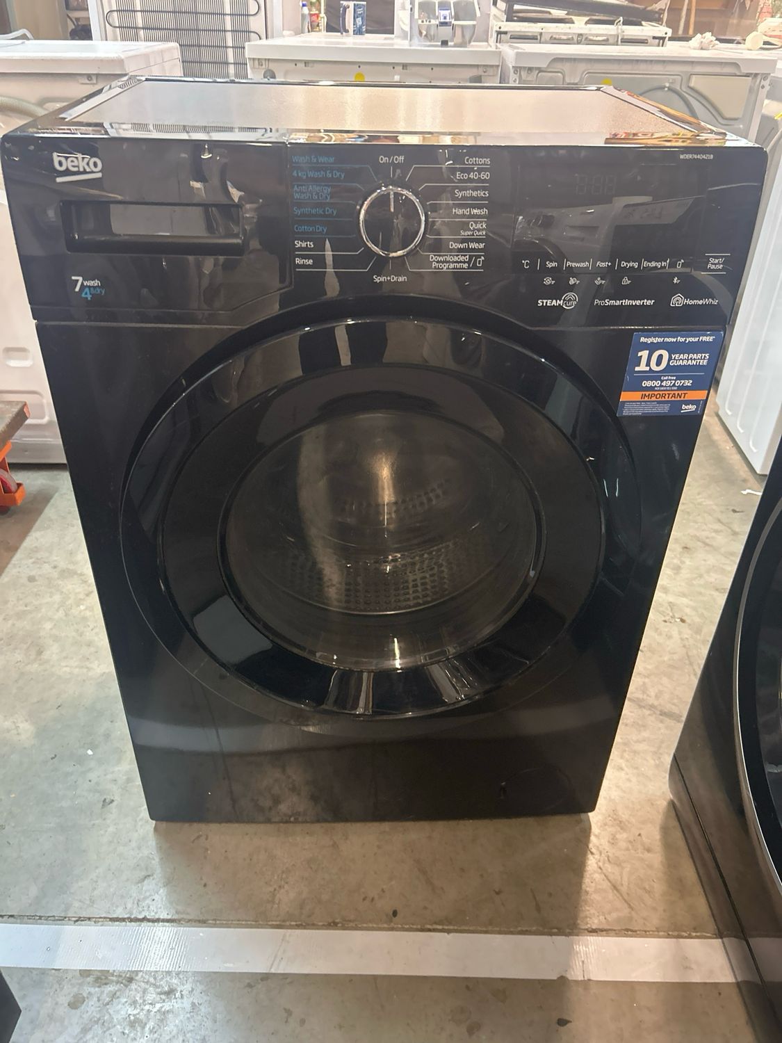 Beko WDER7440421B Wash/7kg - Dry/4kg 1400rpm Black