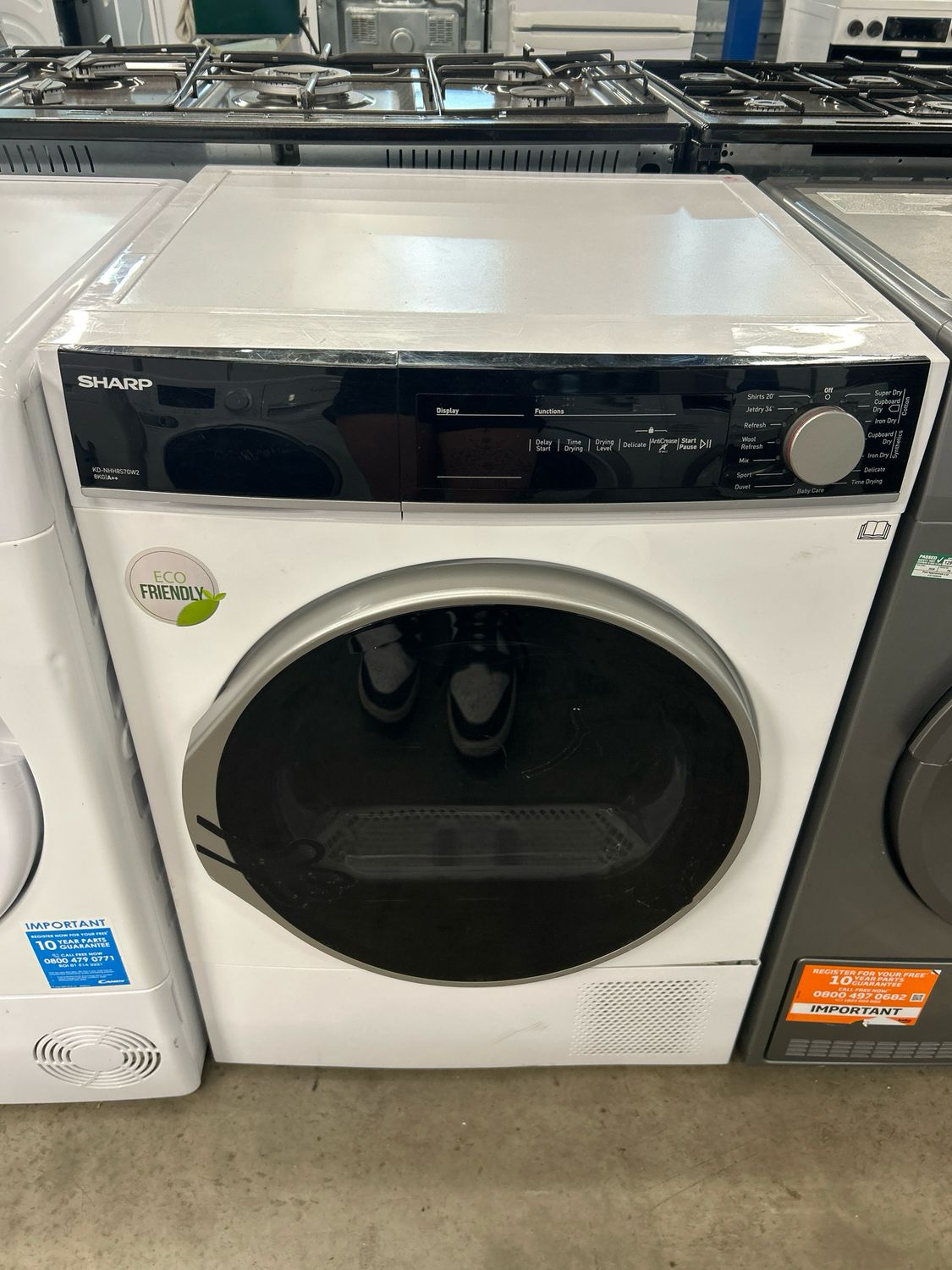 Sharp KD-NHH8S7GW2 8kg Heat Pump Condenser Dryer White
