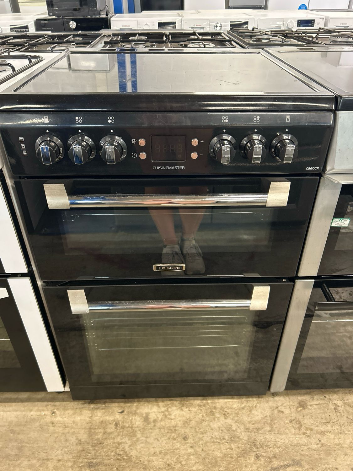 Leisure 60cm Electric cooker Double Oven Black