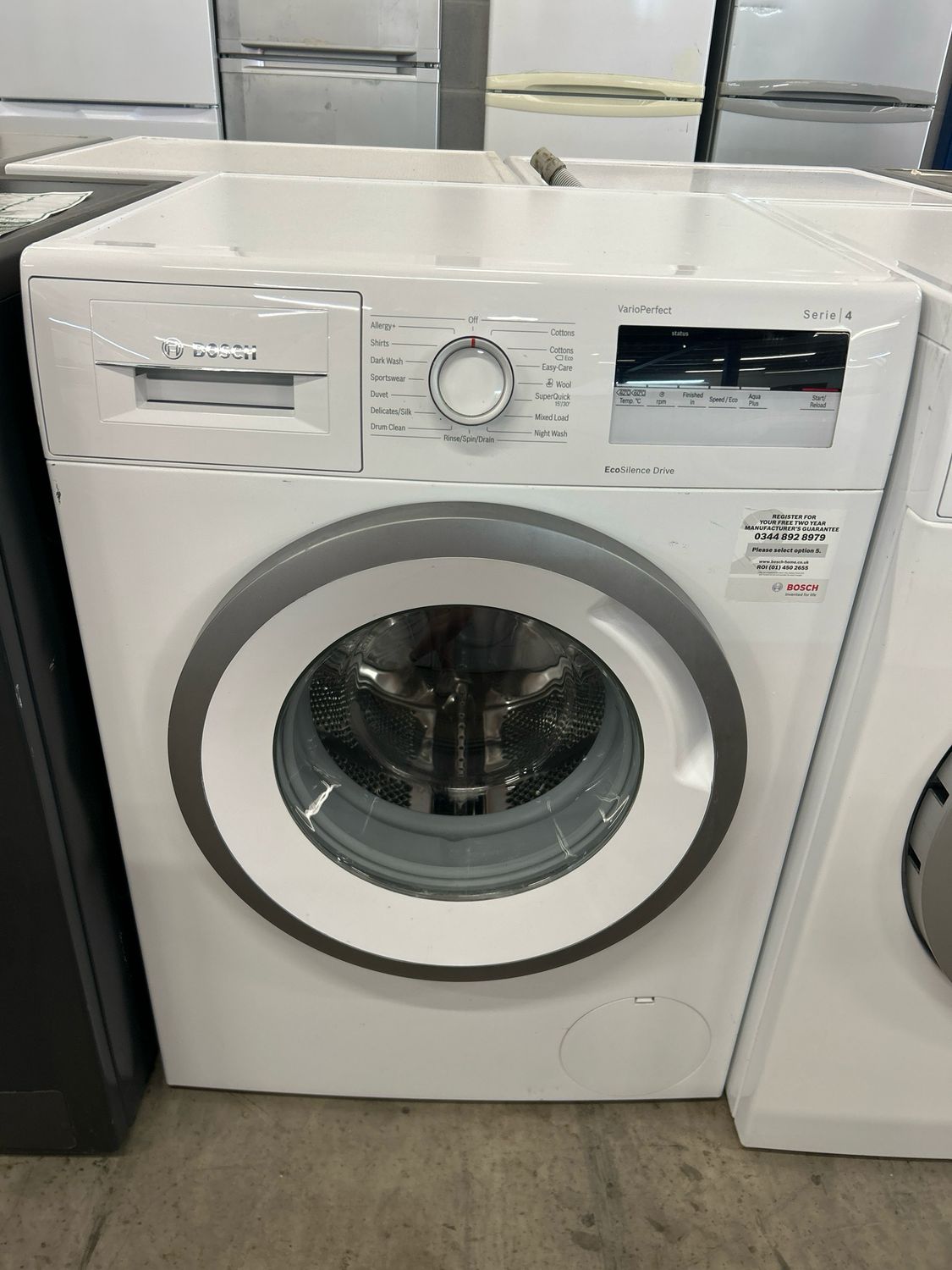 Bosch 8KG 1400rpm Washing Machine White