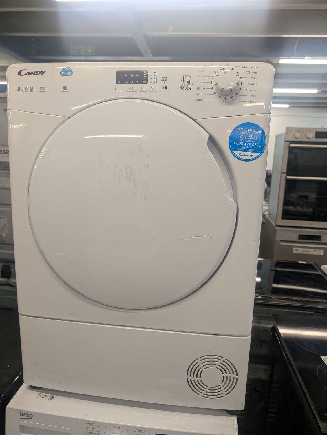 Candy CS C8DF-80 8kg Smart Condenser Dryer White Refurbished 