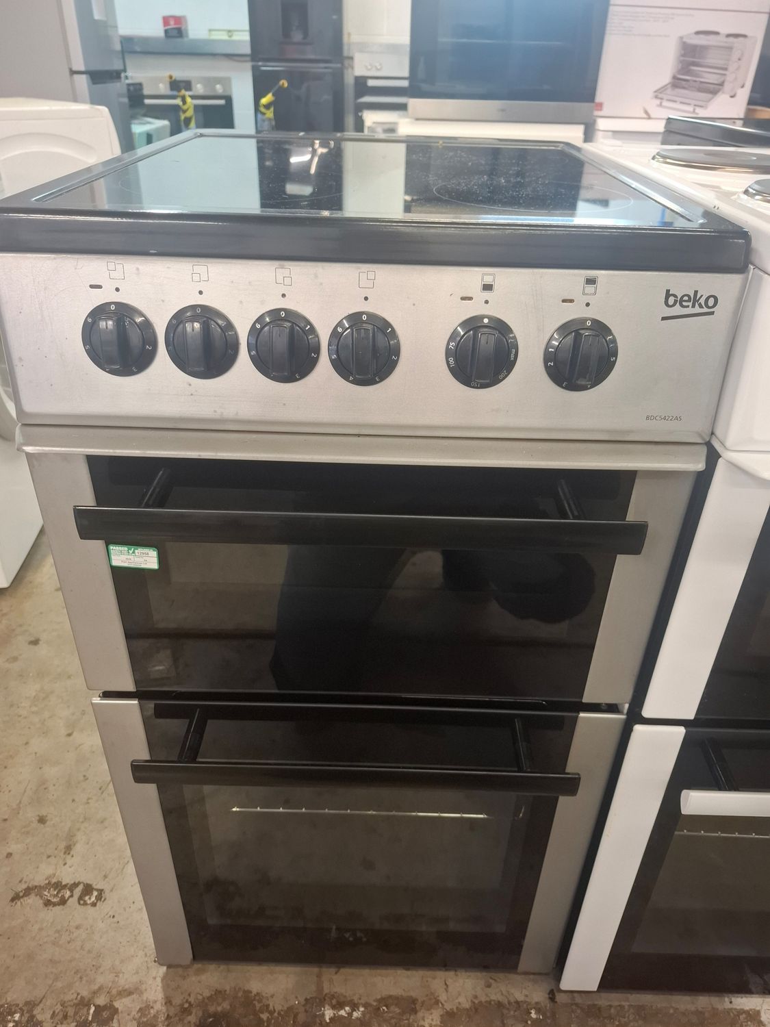 Beko BDC5422AS 50cm Electric Cooker Ceramic Hob Silver