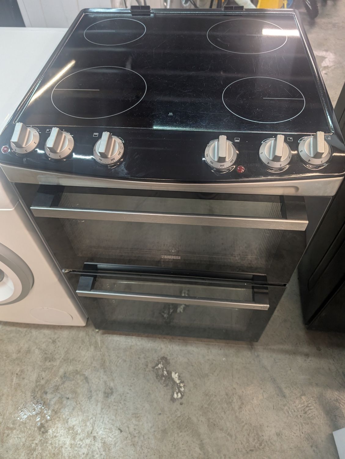 Zanussi ZCV66050XA 60cm Electric cooker Double Oven Black