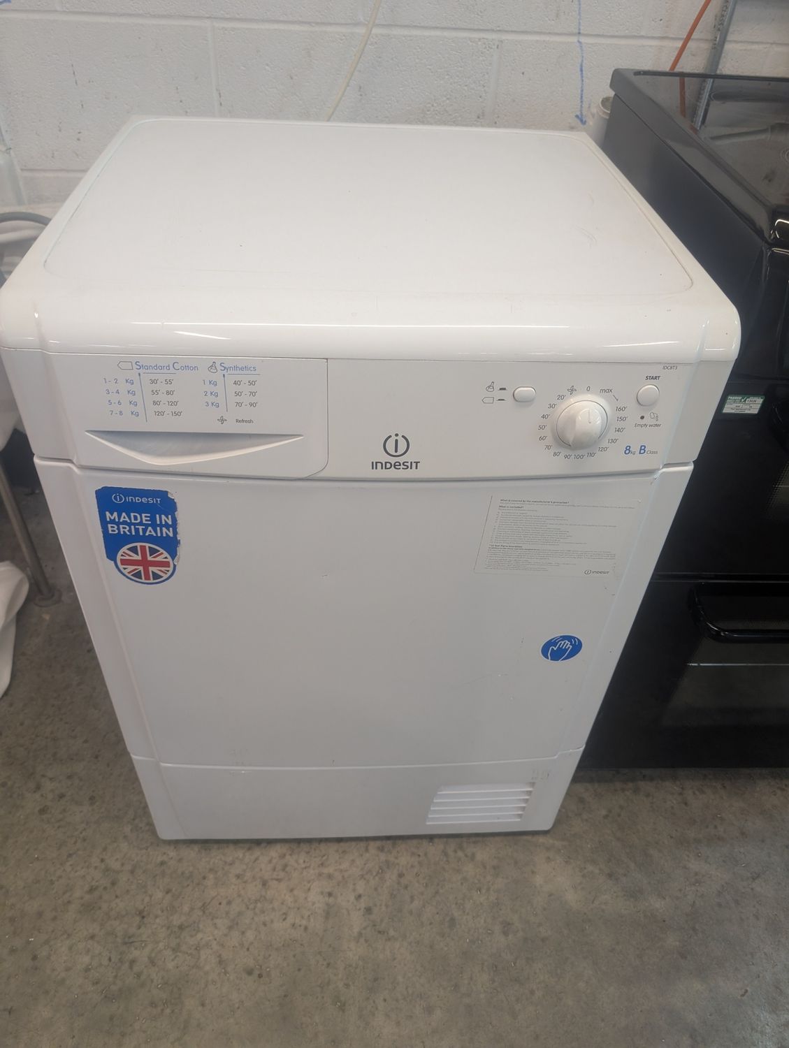 Indesit IDC8T3B(UK) 8kg Condenser Dryer White Refurbished