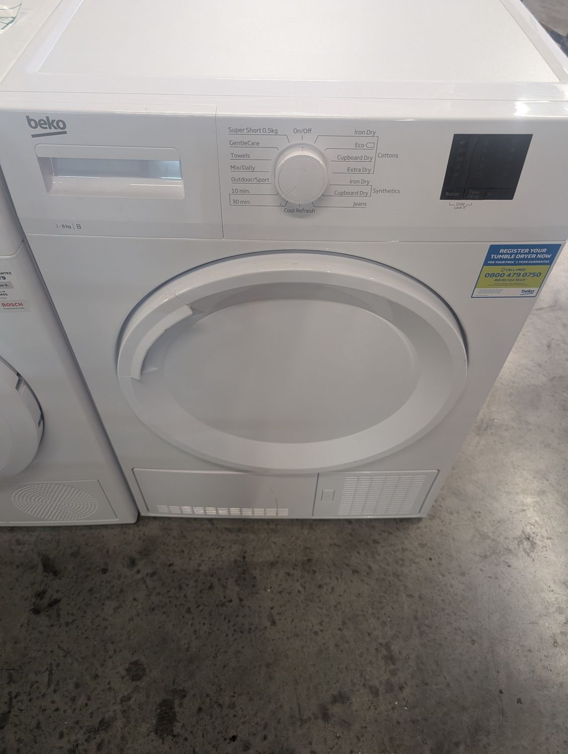 Beko DTKCE80021W 8Kg Condenser Dryer White