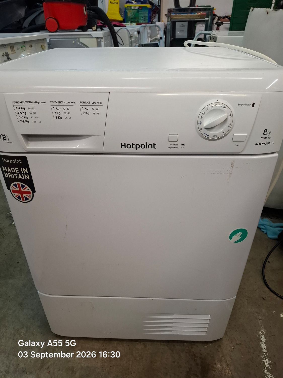 Hotpoint TCHL 83 8kg Condenser Dryer White