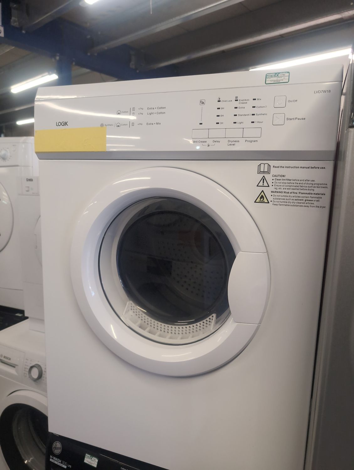 Logik LVD718 7kg Vented Dryer White