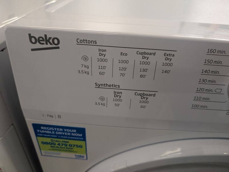 Beko DTGCT7000W 7kg vented Dryer White