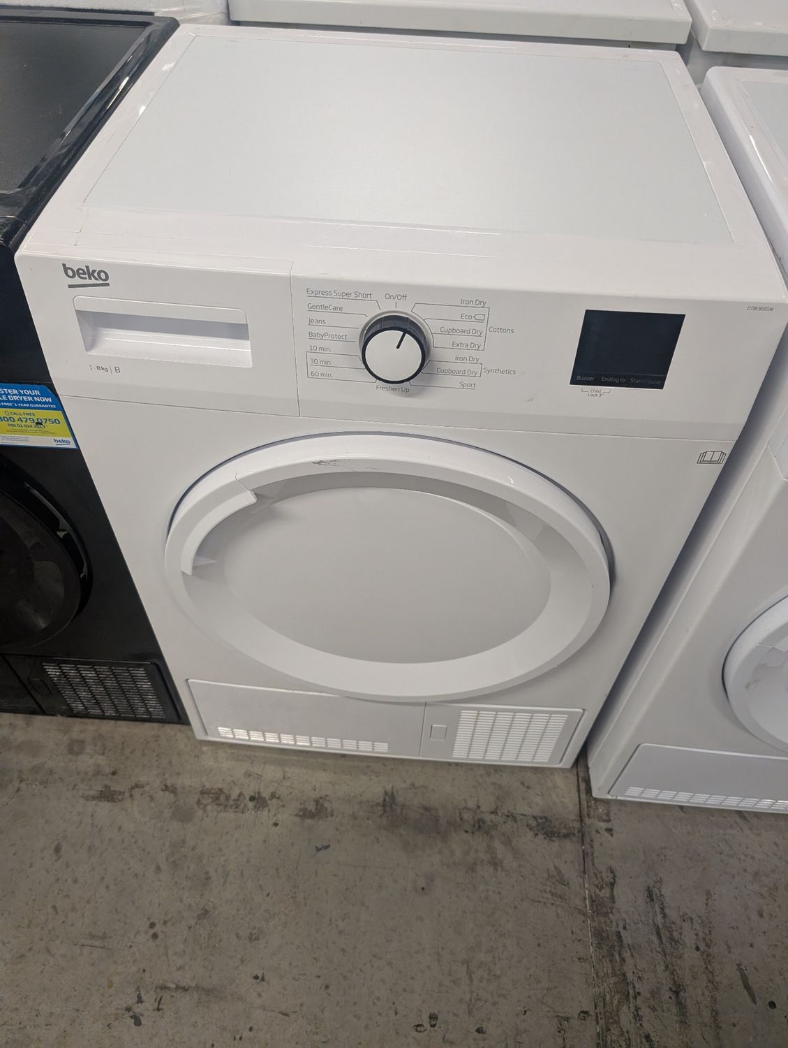 Beko DTBC8001W 8kg Condenser Dryer White