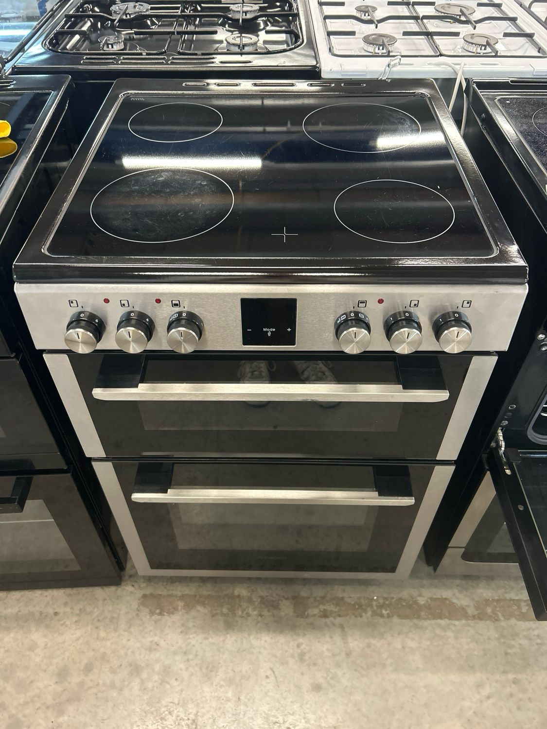 Kenwood KDC66SS19 60cm Electric Cooker Double Oven Ceramic Hob Silver