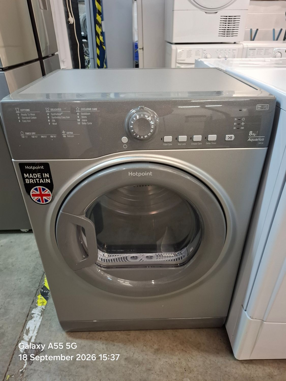 Hotpoint TVFS83BGG 8kg Vented Dryer Grey