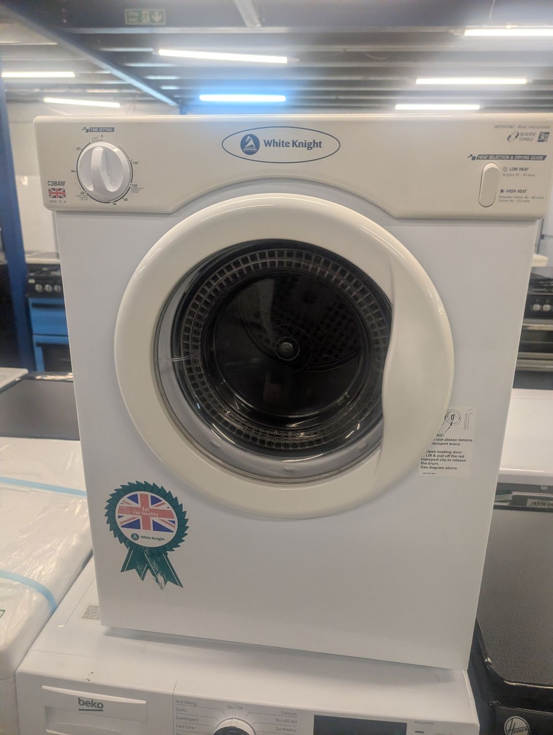 White Knight C38AW 3KG Compact Tumble Dryer White