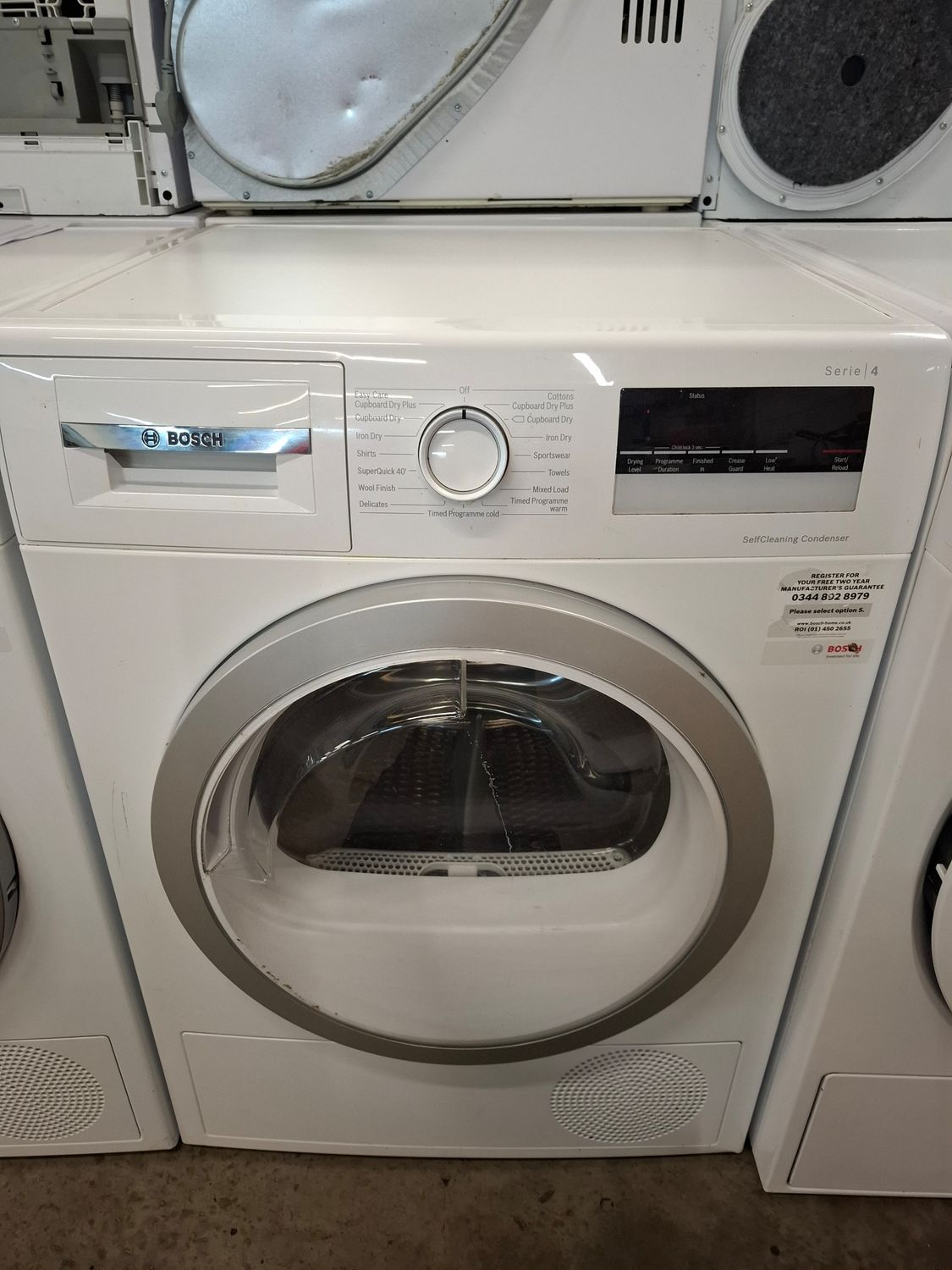 Bosch WTW85231GB/20 8kg Heat Pump Condenser Dryer White - SelfCleaning