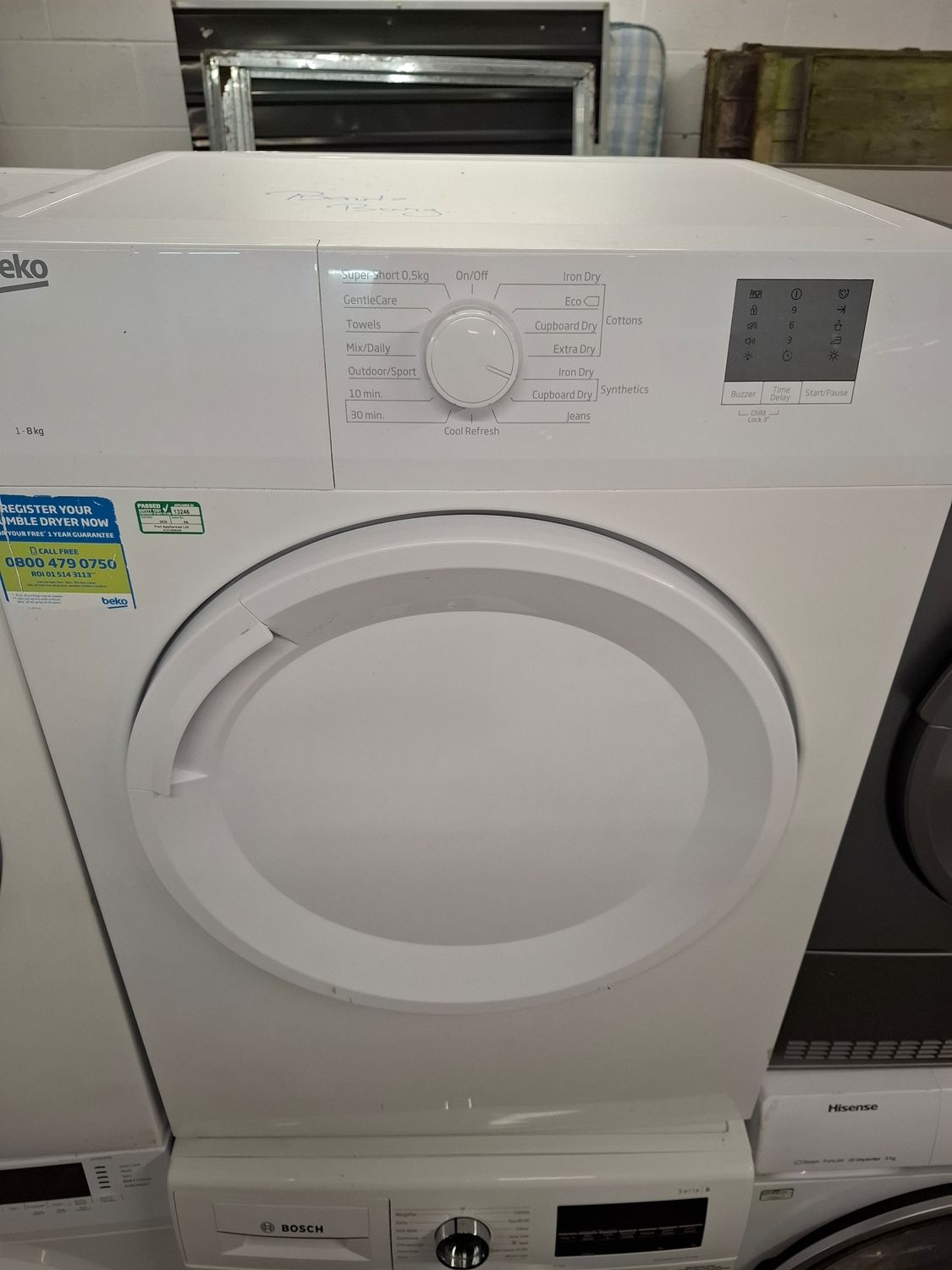 Beko DTGV8000W 8kg Vented Dryer White
