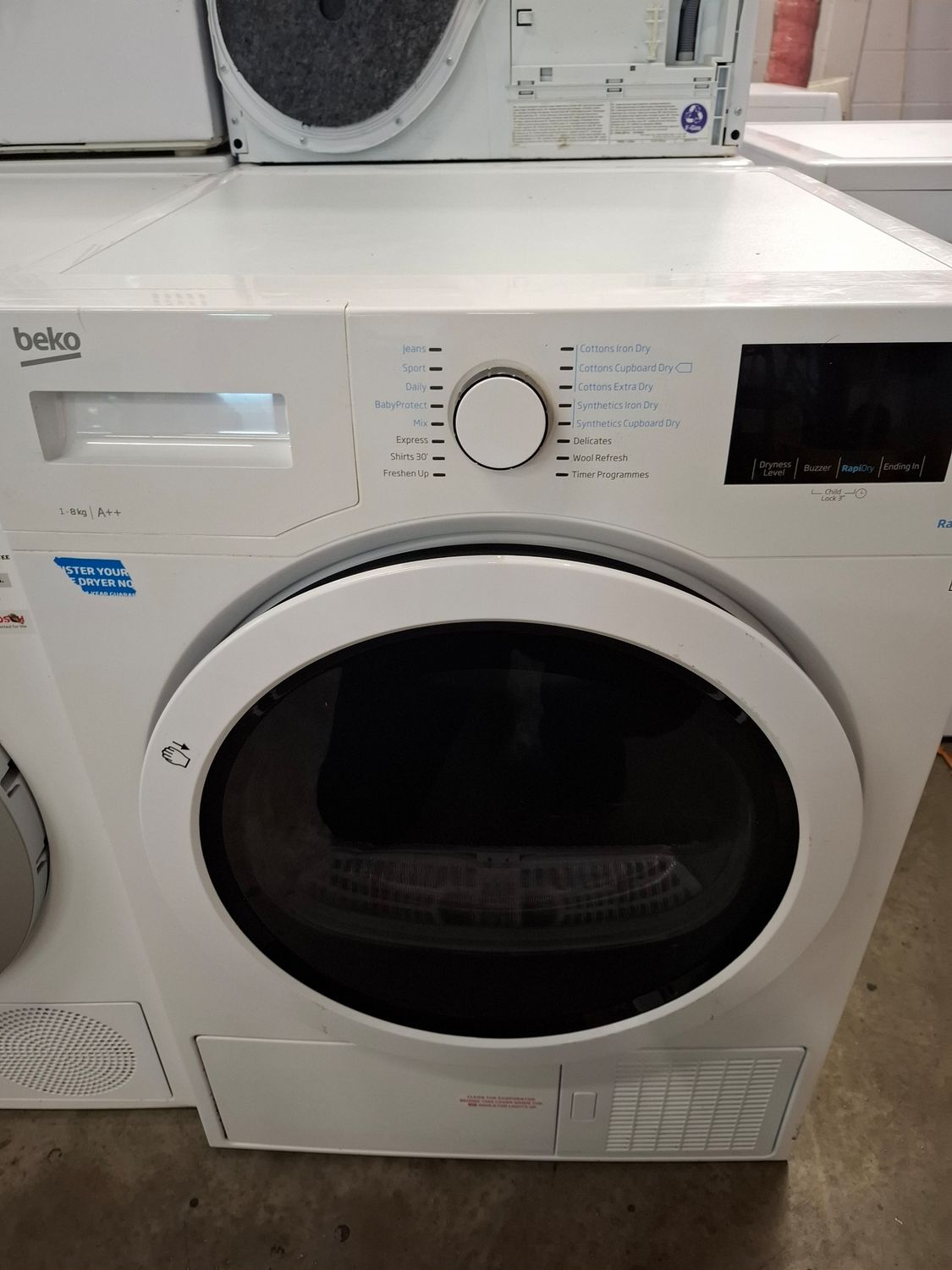 Beko DPH8744W 8Kg Heat Pump Condenser Dryer White