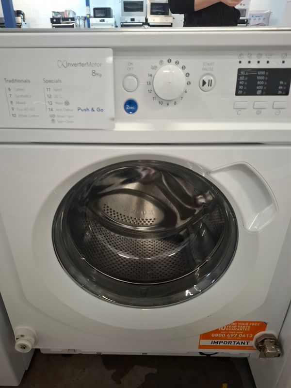 Indesit BIWMIL81284UK 8KG 1200rpm Built in Integrated Washing Machine White