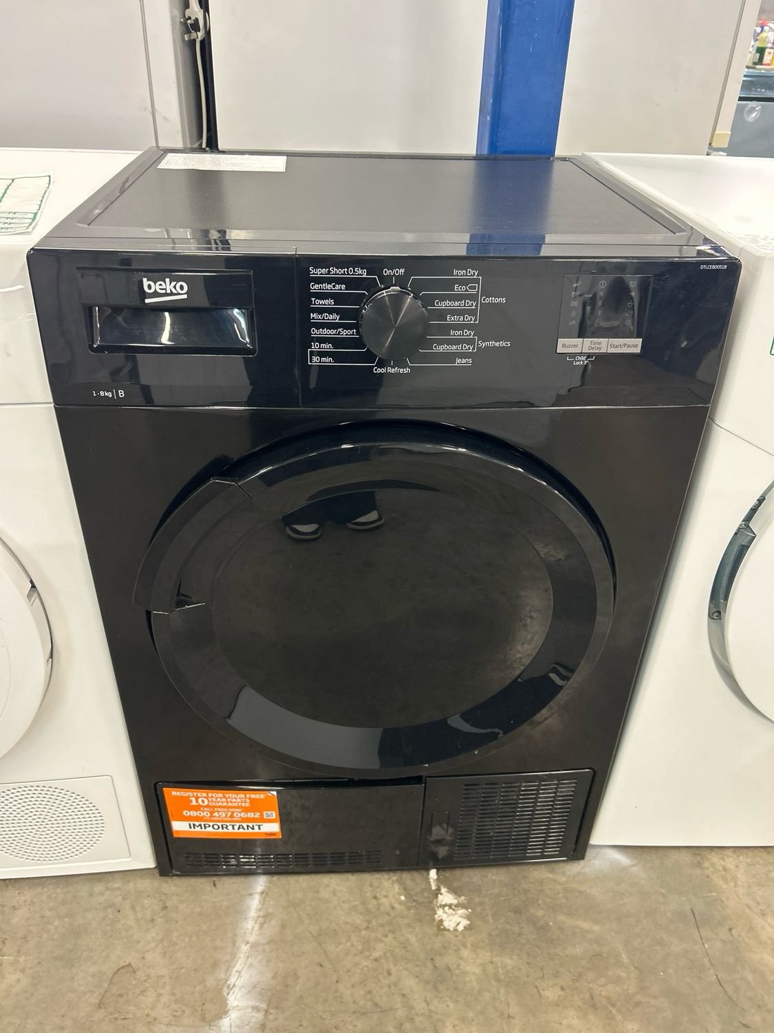Beko DTLCE80051B 8kg Condenser Dryer Black