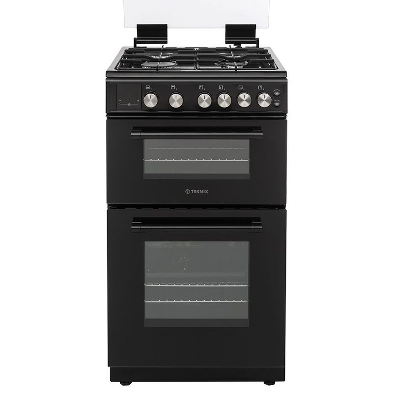 #Teknix TKGD50B Double Oven Gas Cooker 50cm Black