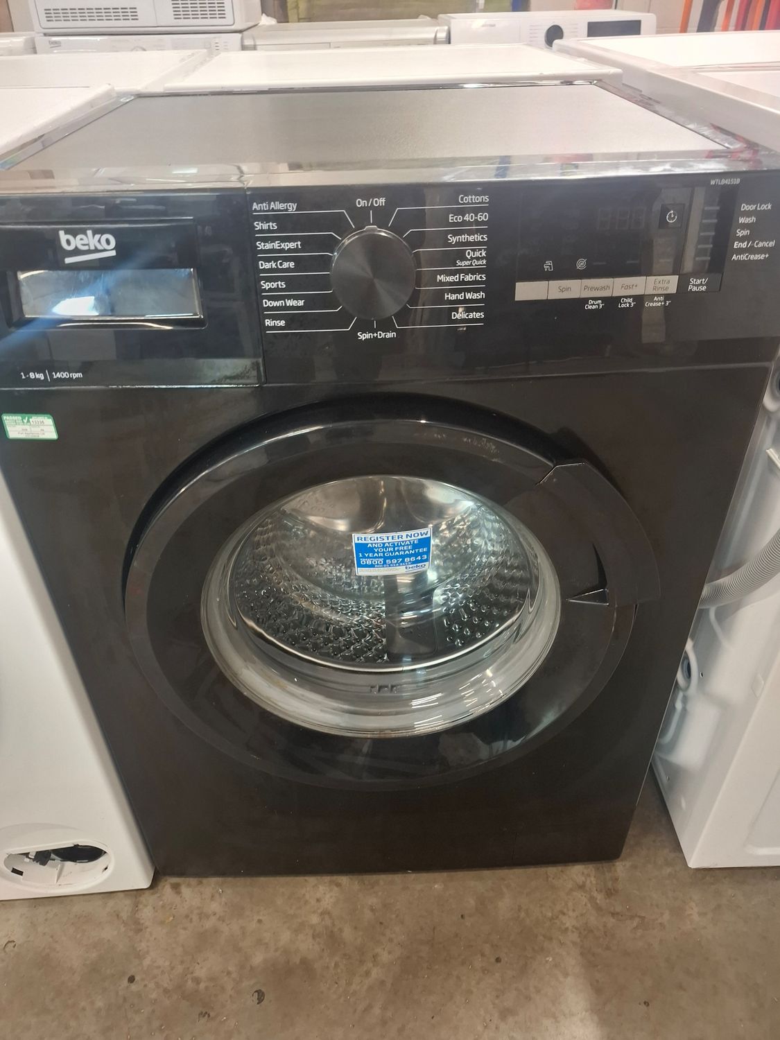 Beko WTL84151B 8kg 1400rpm Washing Machine Black