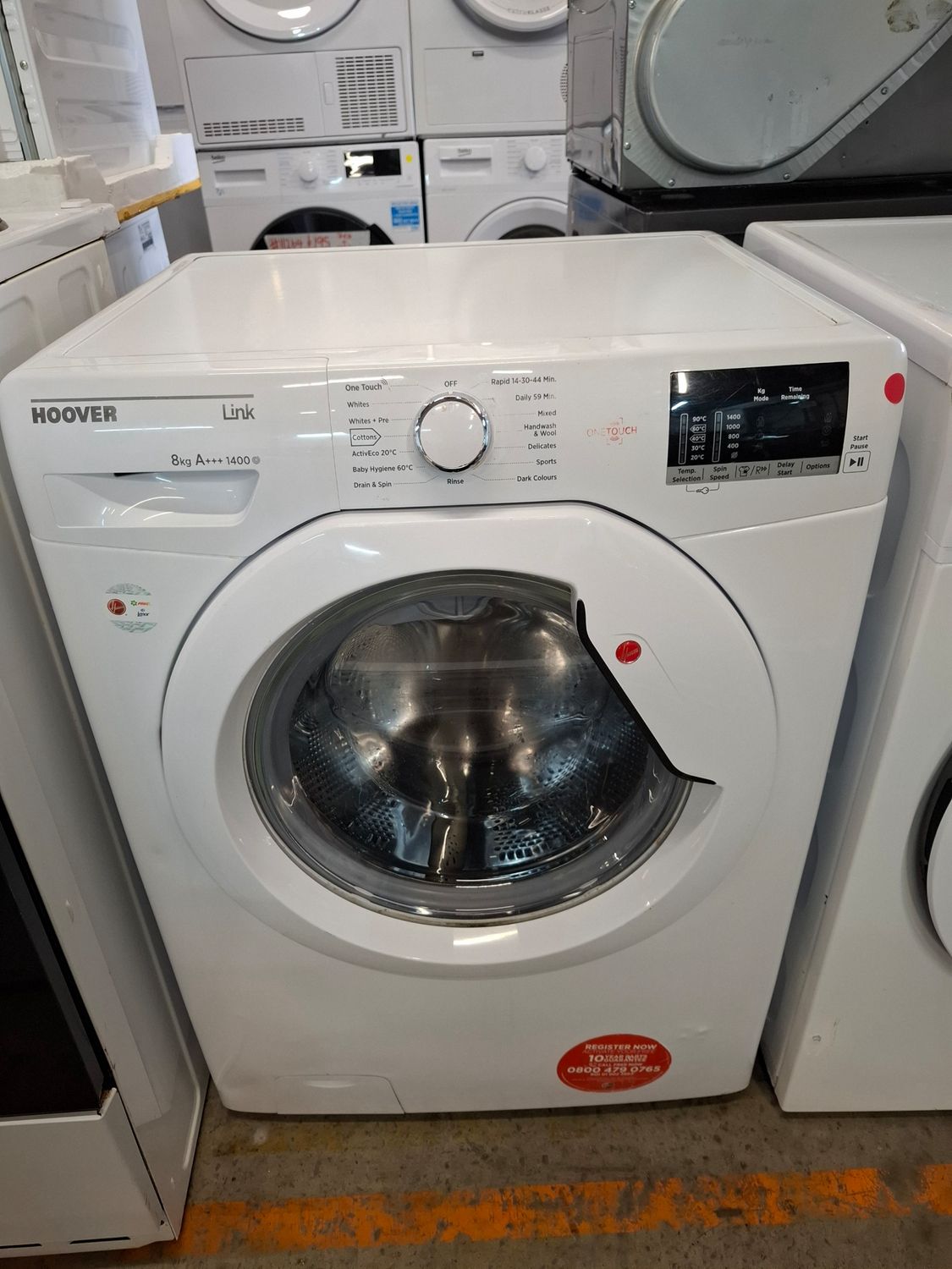 ///Hoover 8kg 1600rpm Washing Machine White