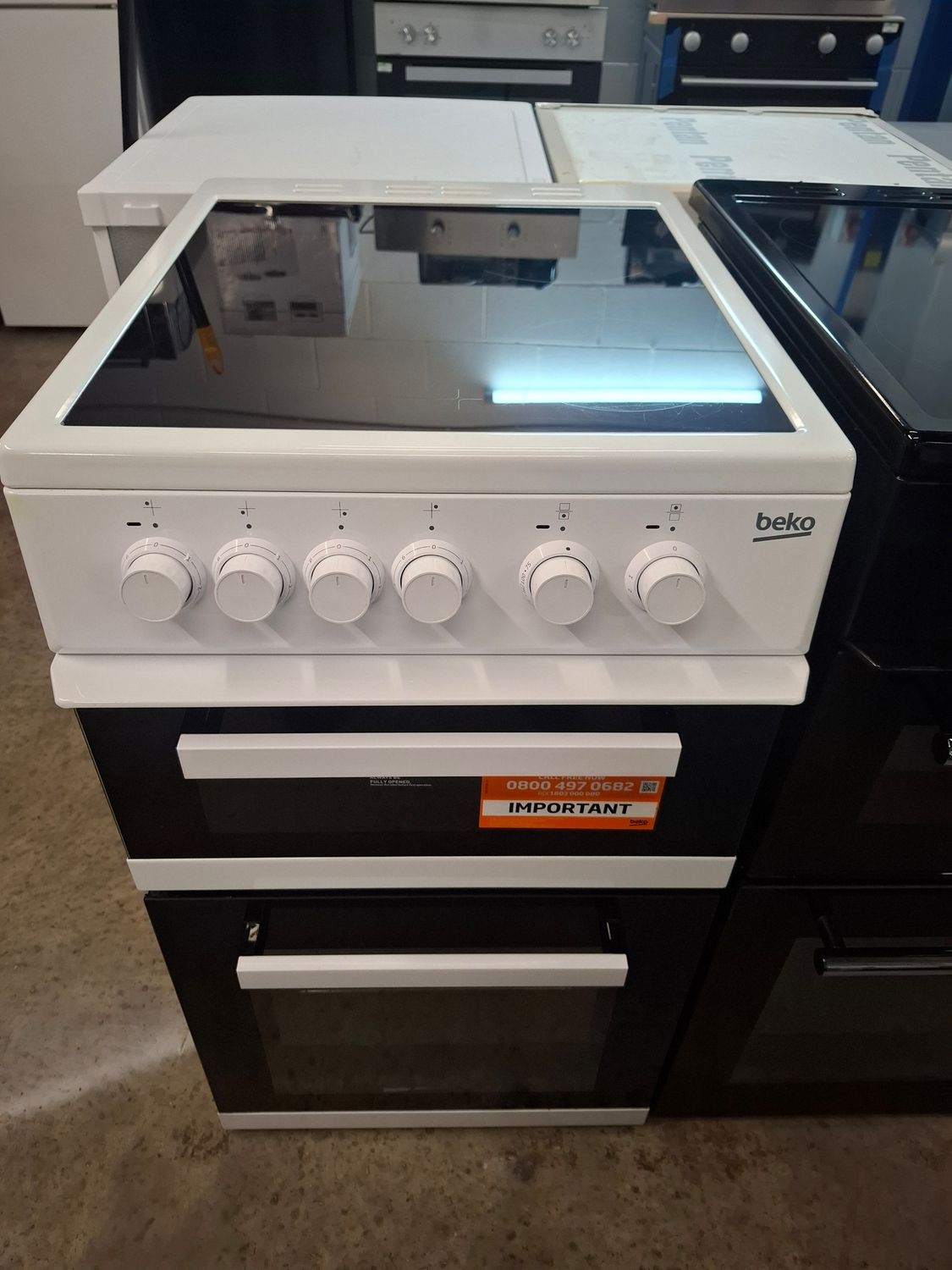Beko KDC5422AW 50cm Electric Cooker Ceramic Hob White