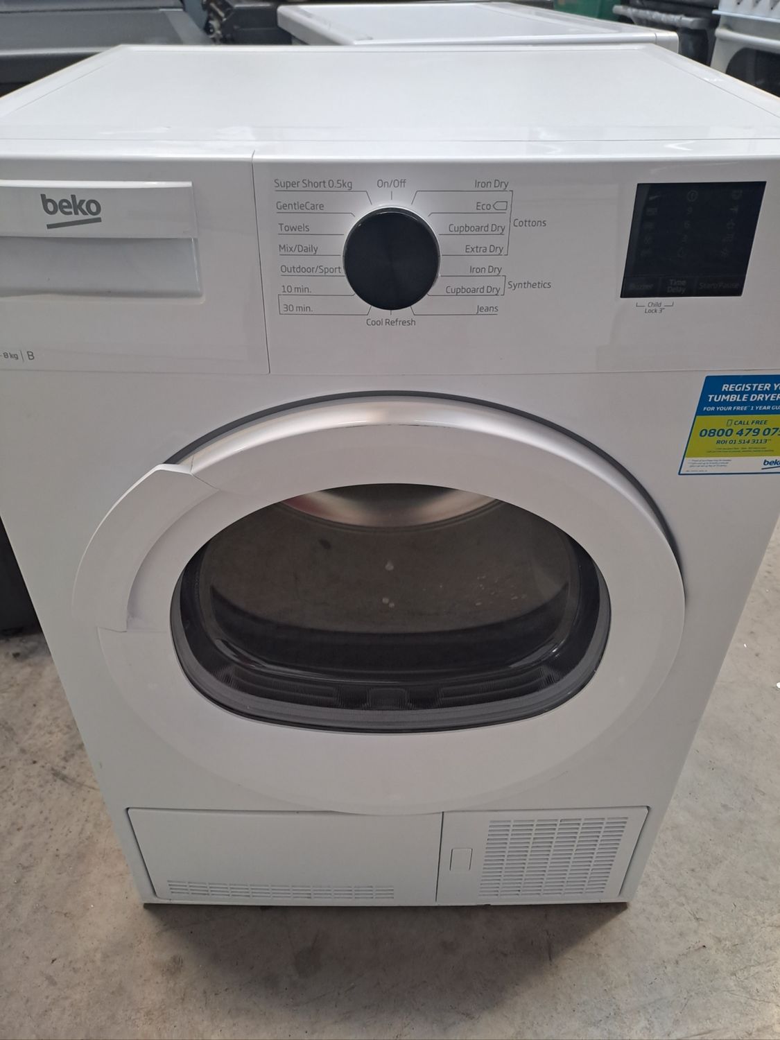 Beko DTLCE80121W 8Kg Condenser Dryer White
