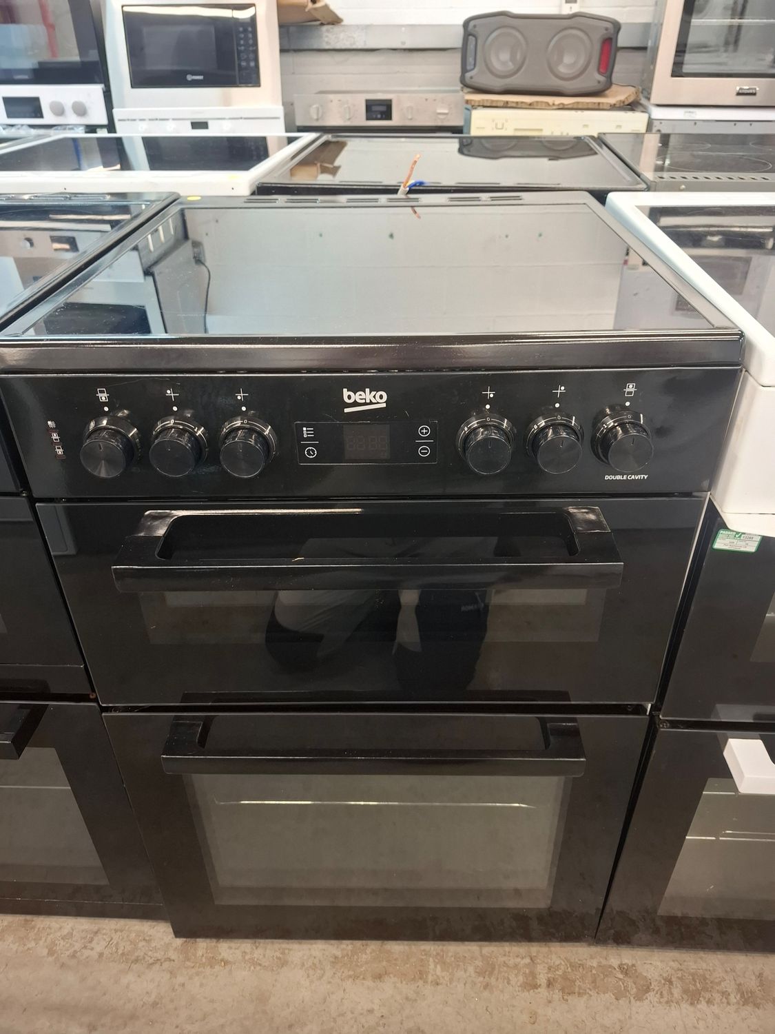 Beko KTC613K 60cm Electric Fan Oven Cooker Double Cavity Black